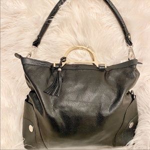 Joy Mangano black fold over style purse